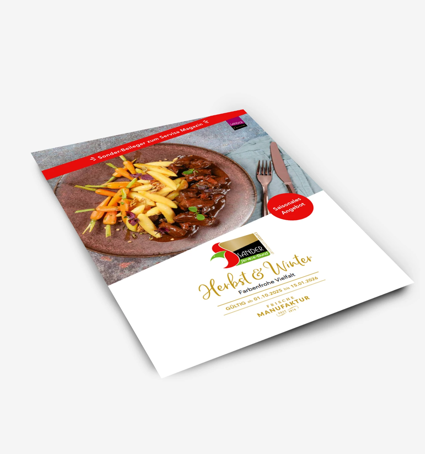 Von aromatischem Hirschedelgulasch über vegane Kürbis- und Steinpilzcremesuppen bis hin zu verführerischen Dessert-Highlights wie Tonkabohnen-Crème-Brûlée oder dem gefüllten Bratapfel. Frische, Vielfalt und Qualität – perfekt für Ihre saisonale Karte oder festliche Buffets.